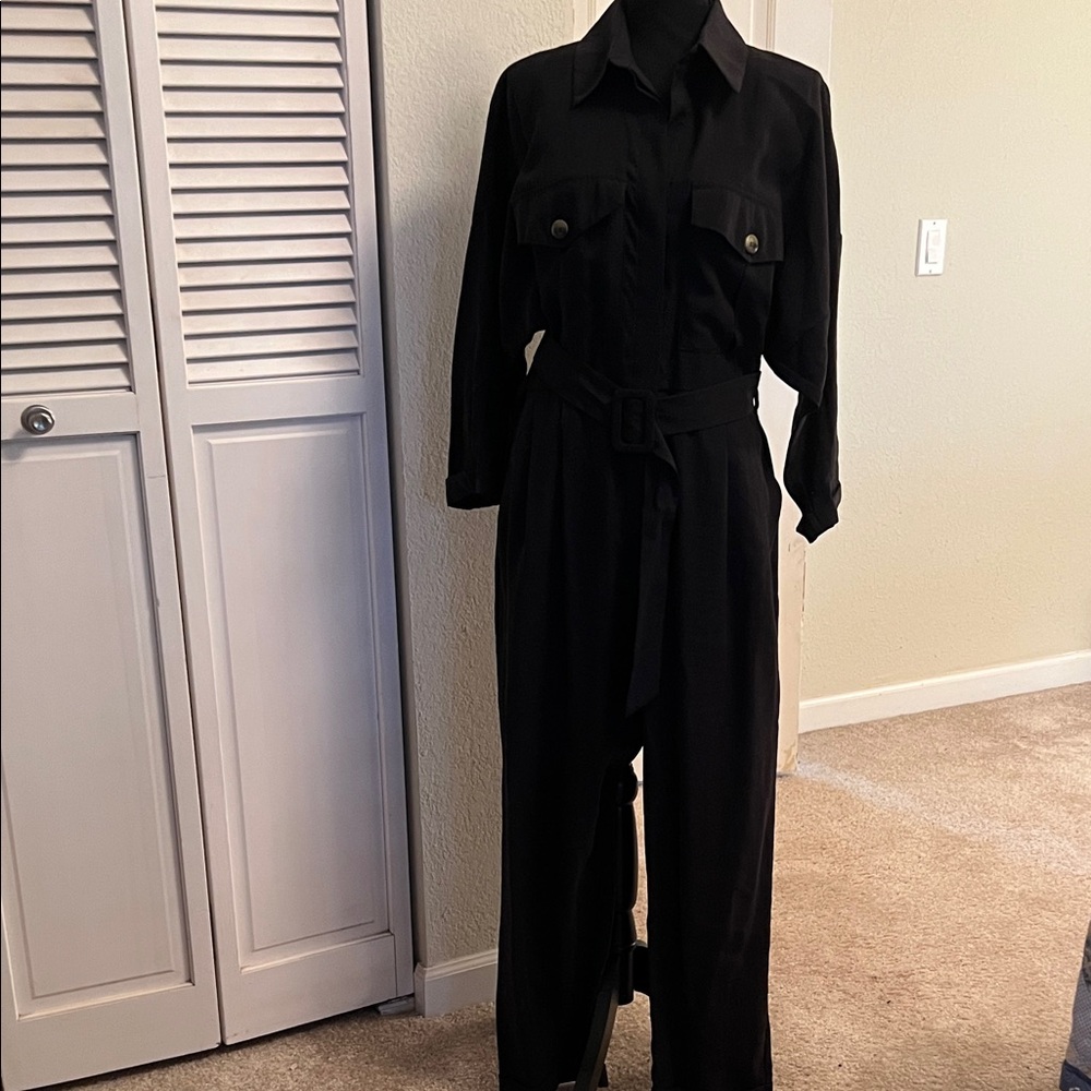 Topshop Black Utility Jumpsuit